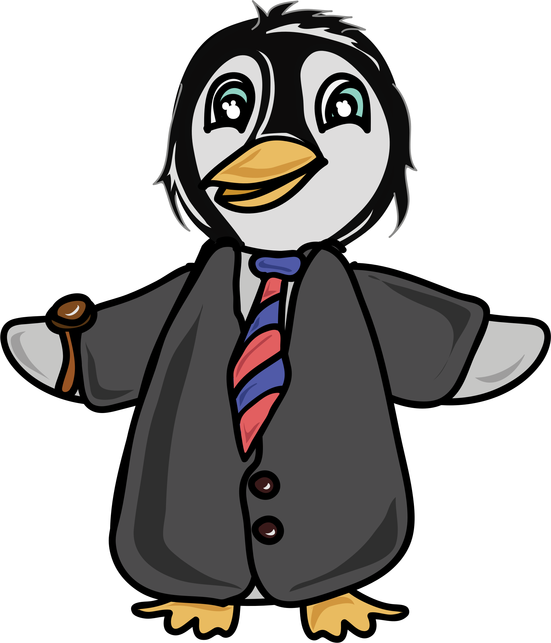 This Free Icons Png Design Of Working Penguin (1905x2220), Png Download