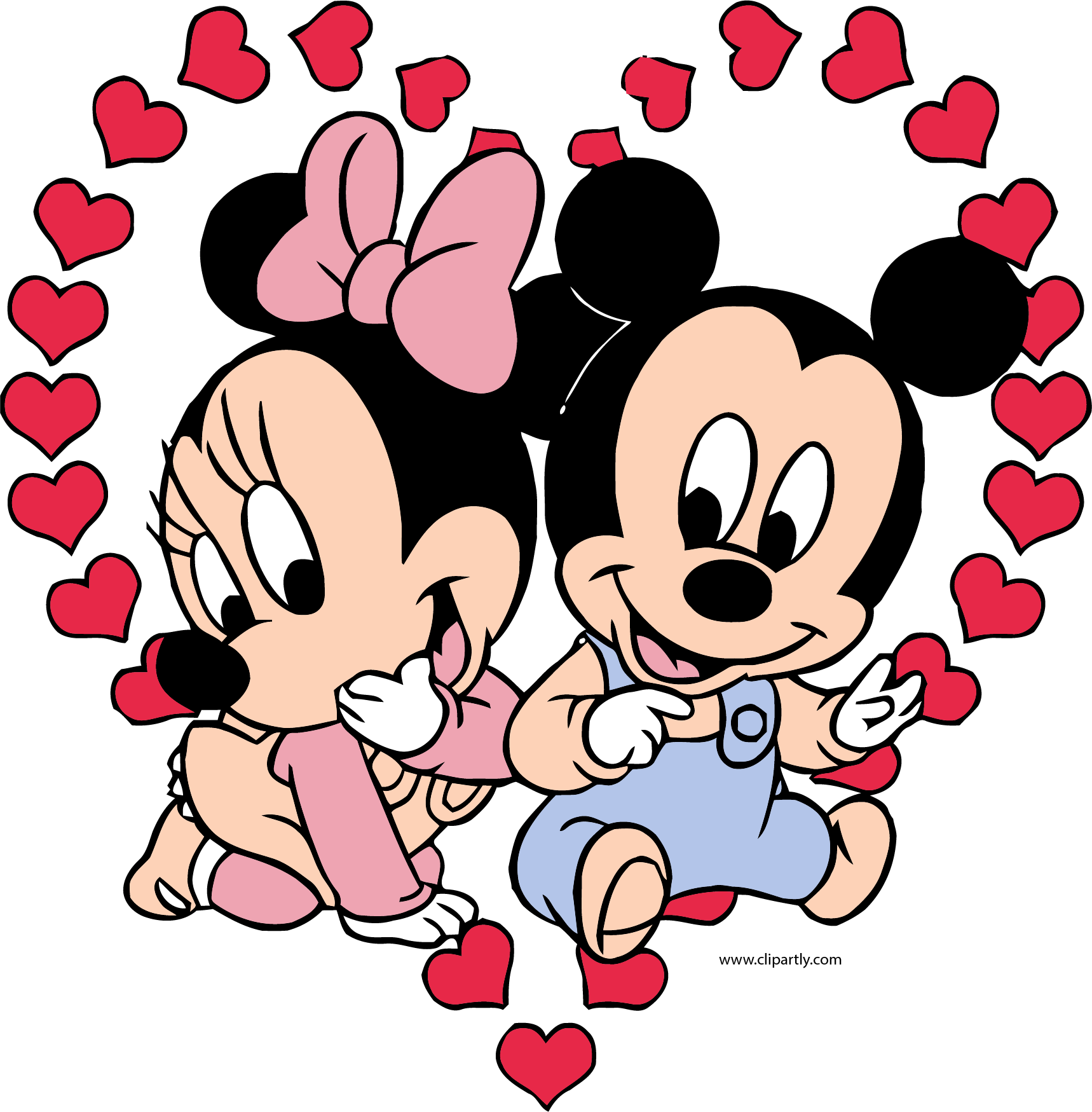 Download Baby Mickey And Minnie Mouse Heart Clipart Png Minnie Y Mickey Bebe Gifs Png Image With No Background Pngkey Com