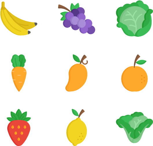 Jpg Free Library Fruits Vegetables At Getdrawings Com - Fruits And Vegetable Icon (600x564), Png Download