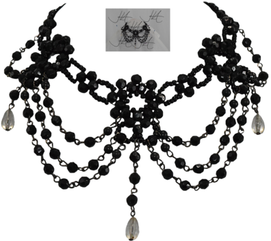 Goth, Necklaces, Jewelry, Goth Subculture, Jewellery - Black Necklace Png (400x358), Png Download