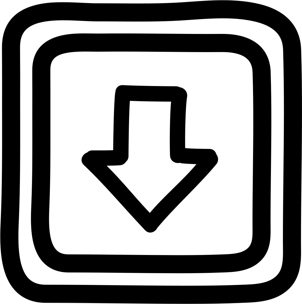 Down Button Hand Drawn Arrow And Squares Outlines Vector - Icon (400x400), Png Download