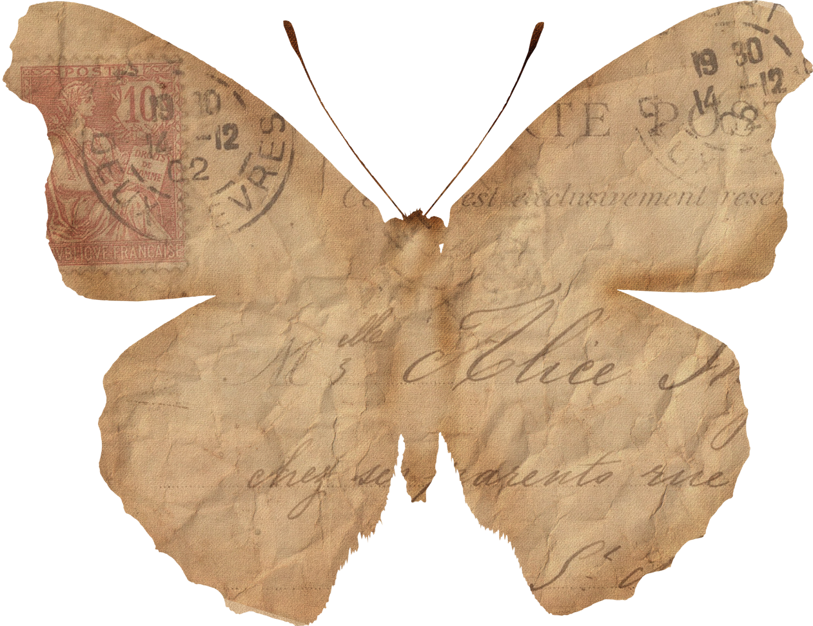 Free Printable ~sisters' Warehouse - Paper Butterfly Png (1600x1233), Png Download