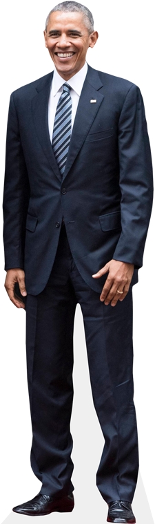 Barack Obama Cardboard Cutout Celebrity Standee - Obama Transparent Cutout (363x757), Png Download