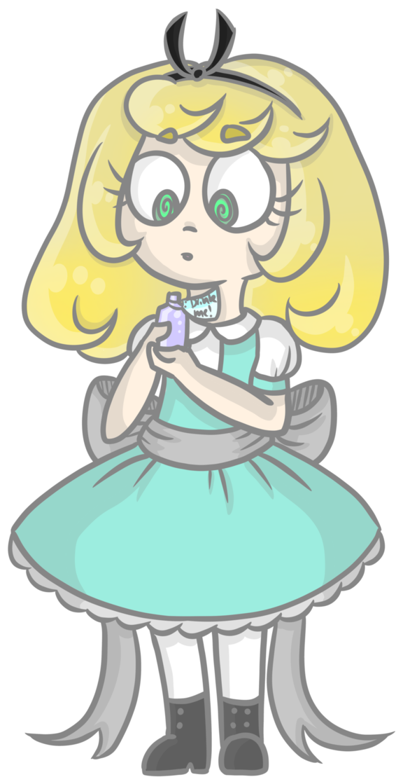 Graphic Royalty Free Alice Drawing Bottle - Drawing (632x1264), Png Download