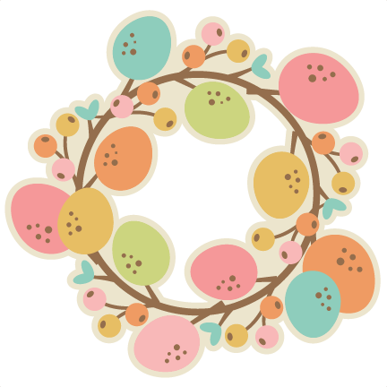 Easter Wreath Svg Cutting File Easter Svg Scrapbook - Easter Wreath Clipart (432x432), Png Download