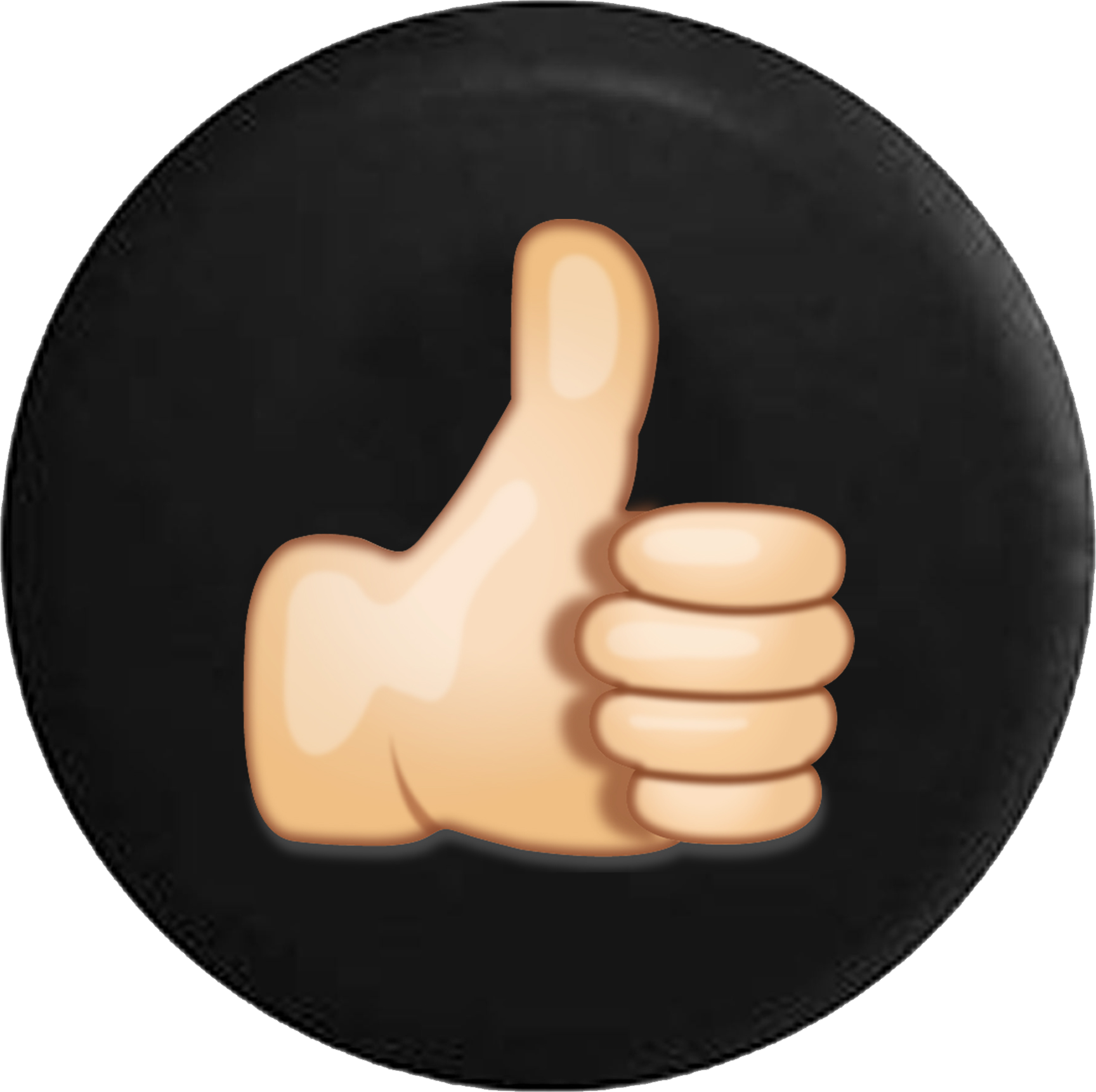 Thumbs Up Emoji Like Rv Camper Spare Tire Cover Black - [man Seated In Armchair] (1728x1721), Png Download