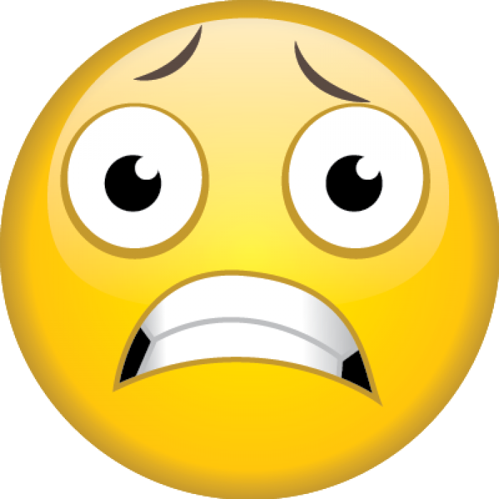 Clip Art Black And White Stock Scared Clipart Emoji - Scared Emoji (700x700), Png Download
