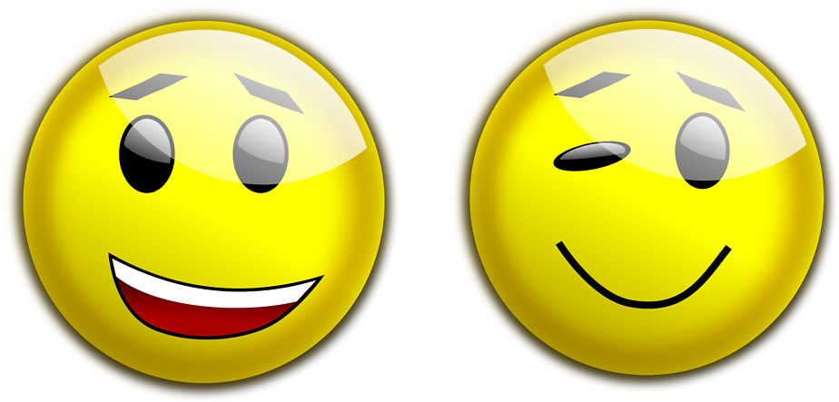 Smiley Glossy Yellow Wink Twinkle Blink Wi - Smiley Png Transparent Background (680x340), Png Download