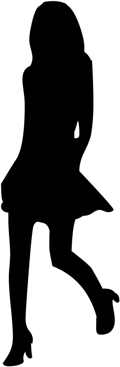 Female People Silhouette (454x1280), Png Download