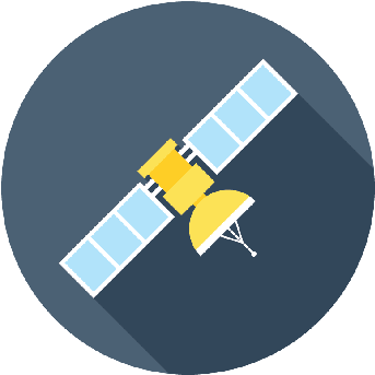 Flat Satellite Icon - Satellite Flat Icon Png (399x399), Png Download