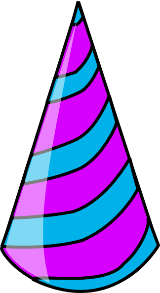 Best Birthday Hat Clipart - Party Hat Blue And Purple (324x593), Png Download