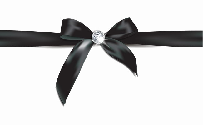 Black Bow Ribbon Png Photo - Black Ribbon Bow Png (650x400), Png Download