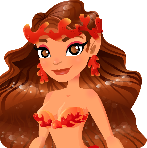 Merma#world Coral Mermaid - Mermaid World Coral Mermaid (588x649), Png Download
