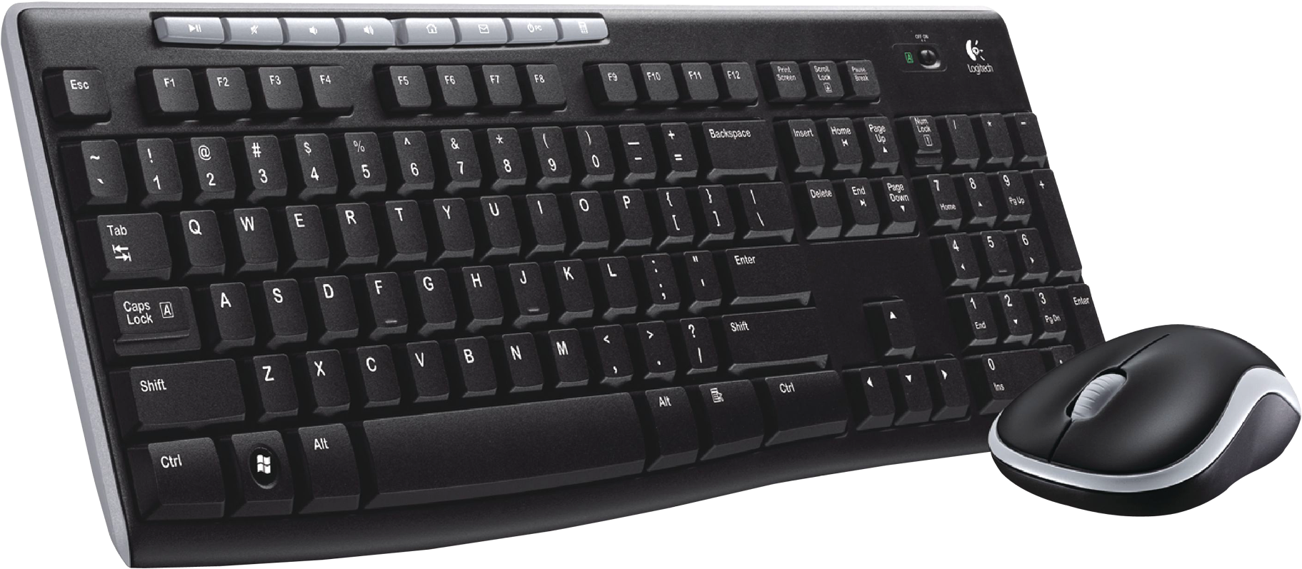 Free Png Keyboard And Mouse Png Images Transparent - Logitech Mk270 Wireless Desktop Keyboard And Optical (850x389), Png Download
