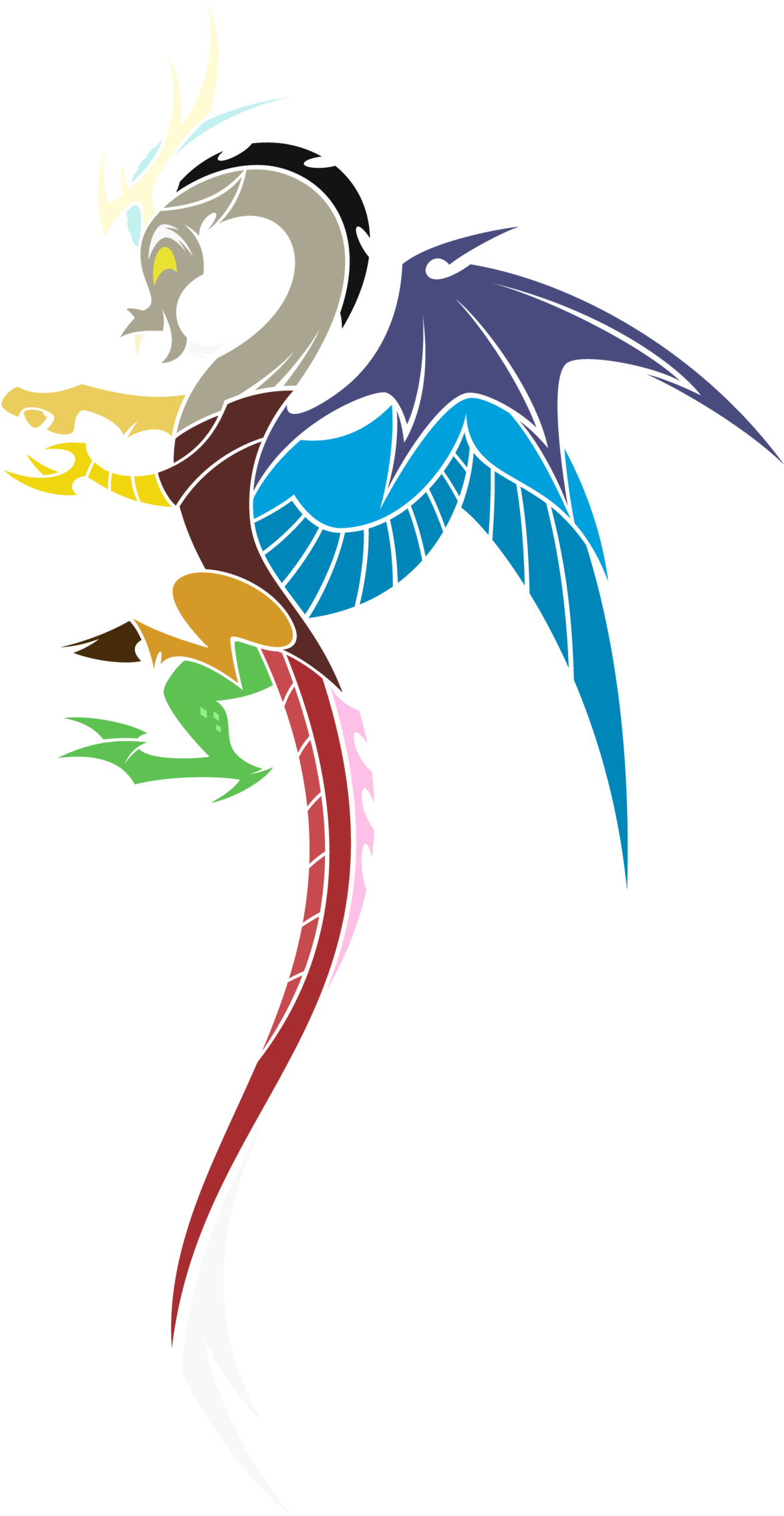 Discord Tattoo By Hexfloog - Elements Of Harmony My Little Pony Tribal (1600x2416), Png Download