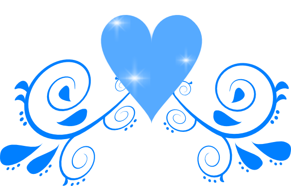Free Wedding Flourish Clip Art Blue - Wedding Clip Art Blue (600x385), Png Download