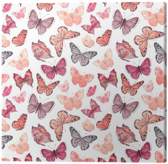 Retro Seamless Texture With Flying Butterflies - Carte Autoadesive Con Farfalle (400x400), Png Download