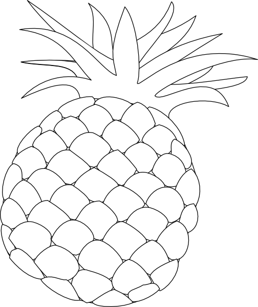 Pineapple Clipart Black And White Png - Gambar Pola Buah Nanas (504x600), Png Download