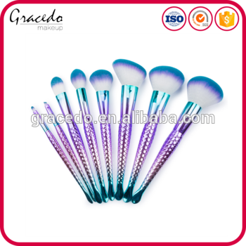 8pcs Fish Scales Shape Mermaid Tail Colorful Synthetic - Makeup Brush (350x350), Png Download