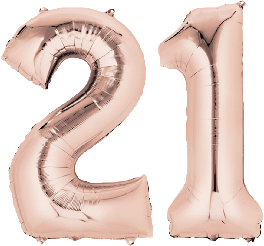 Png Globos 21 Numero Sticker Fiesta Party Happybirthday - Number Balloons Rose Gold (1024x1024), Png Download