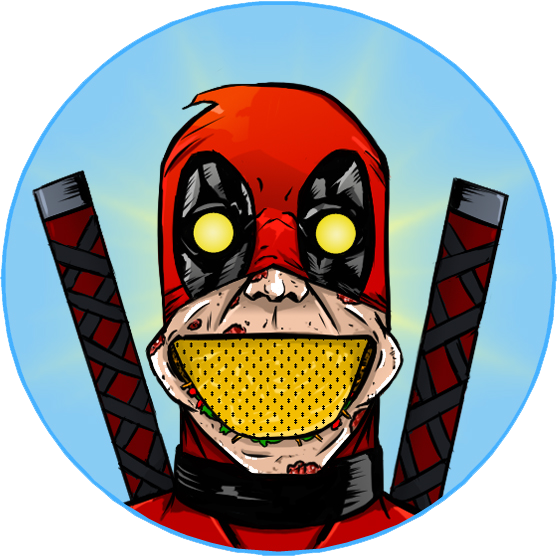 Deadpool Taco Button (557x556), Png Download