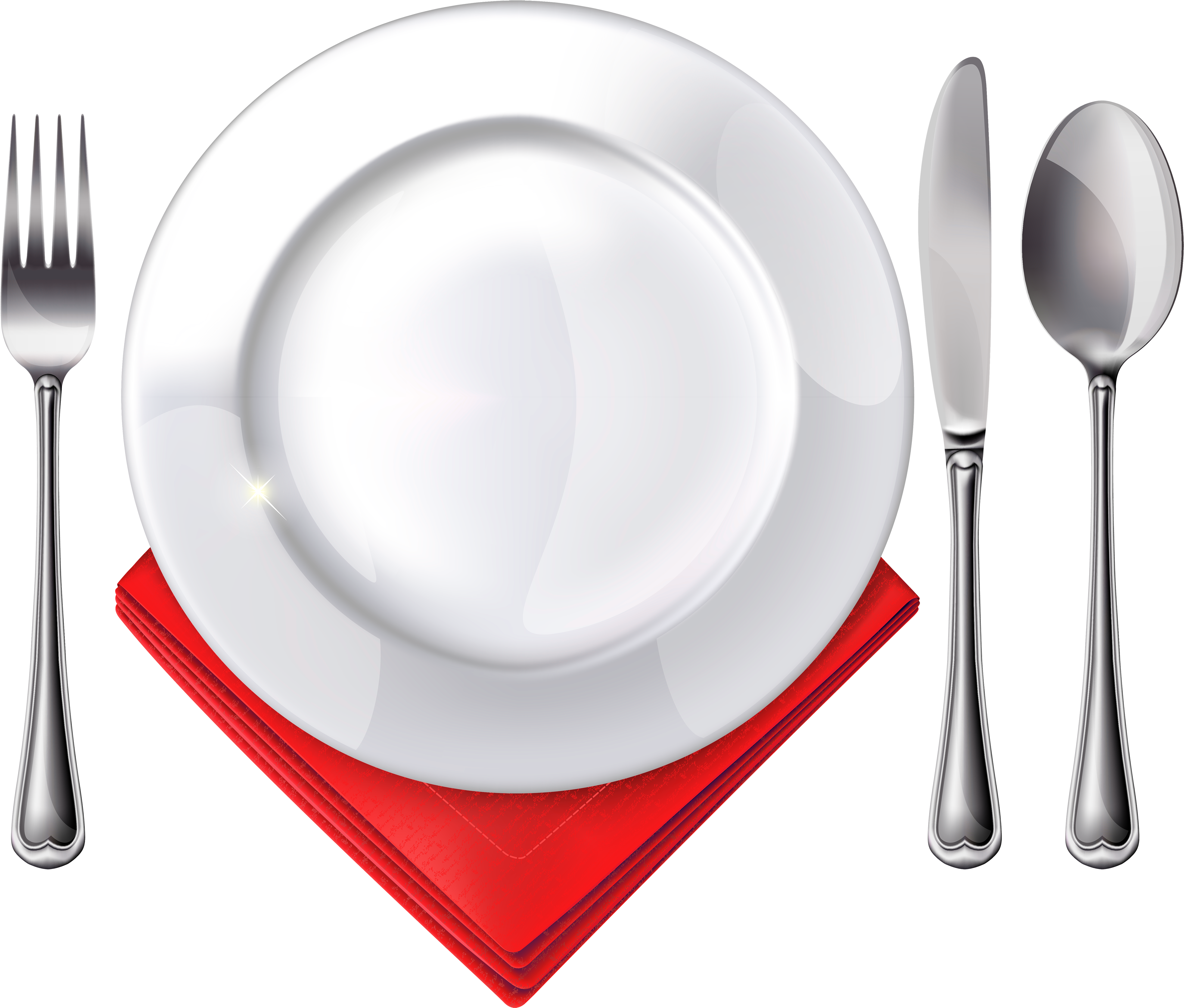 Free Png Plate Spoon Knife Fork And Red Napkin Png - Plate Spoon And Fork Png (850x724), Png Download