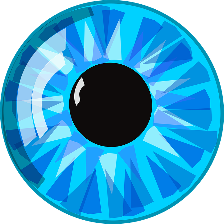 Eyeball Clipart Anime Eye - Cartoon Blue Eye (600x599), Png Download
