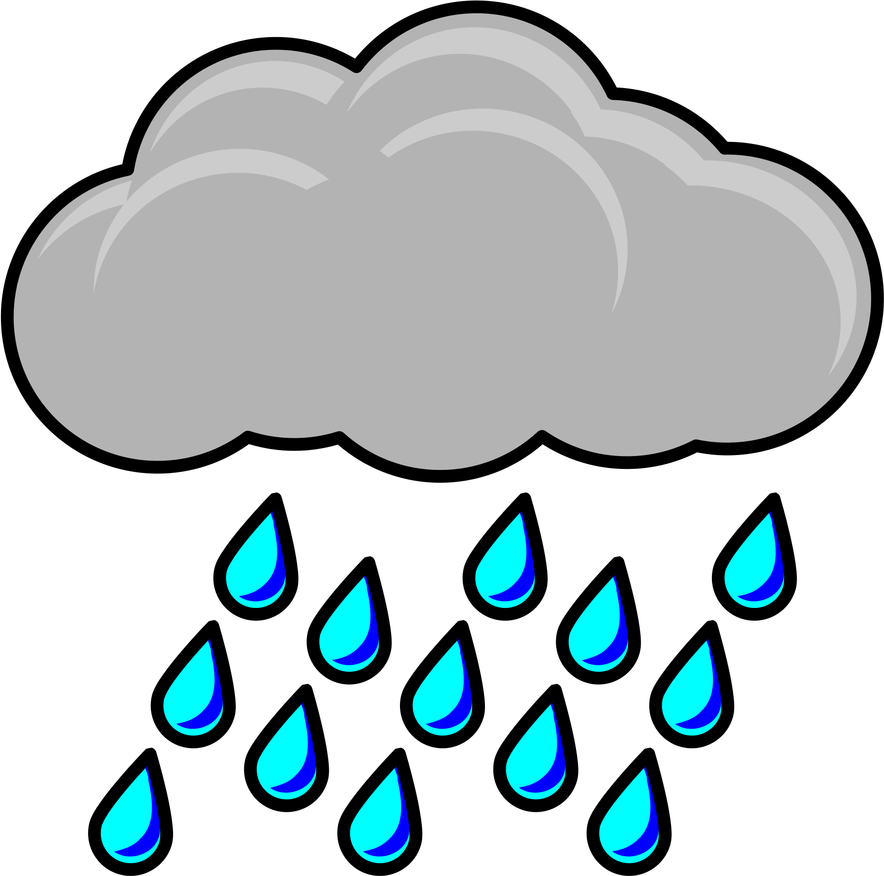 Clipart - Raincloud - Rainy Pictures Clip Art (2400x3394), Png Download