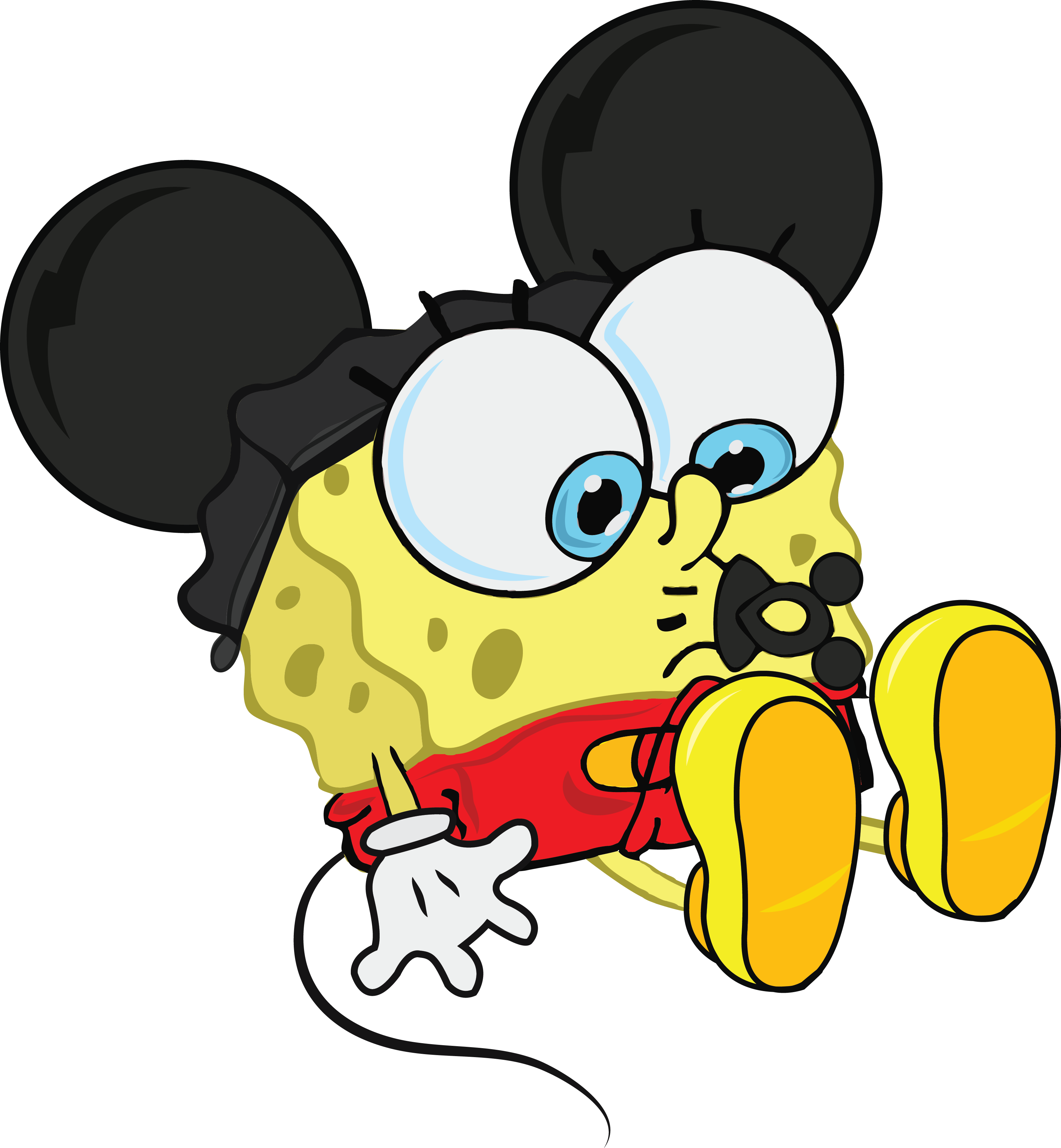Banner Free Baby Google Search Pinterest Sponge Bob - Baby Spongebob Mickey Mouse (3200x3461), Png Download