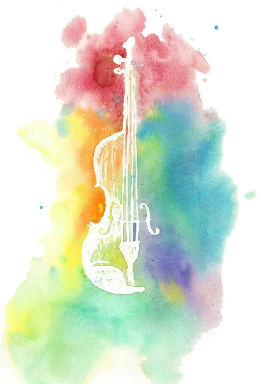 Violin Watercolor Painting Drawing - Watercolor Violin (570x784), Png Download