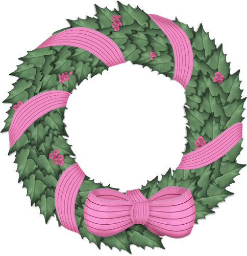 Clip Art Of Burlap Wreath Px - Christmas Day (484x500), Png Download