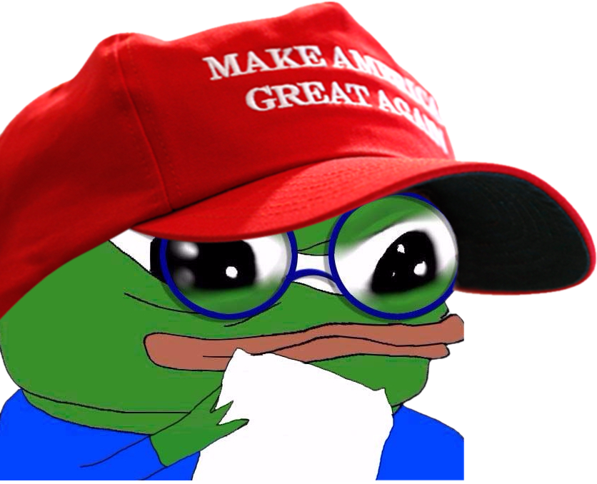 Make Great Eyewear Red Green Vertebrate Cap Headgear - Make America Great Again Pepe (836x678), Png Download