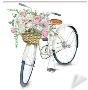 Watercolor Hand Drawn White Bicycle With Beautiful - Daily Light For Your Daily Path (paperback) (400x400), Png Download