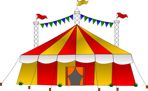 Event Tent Clipart - Circus Tent Cartoon Png (600x371), Png Download