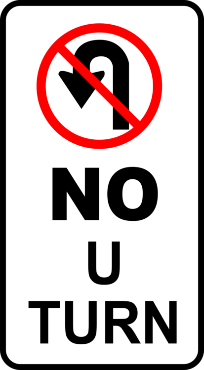 Free Vector Leomarc Sign No U Turn Clip Art - Sign Of No U Turn (330x599), Png Download