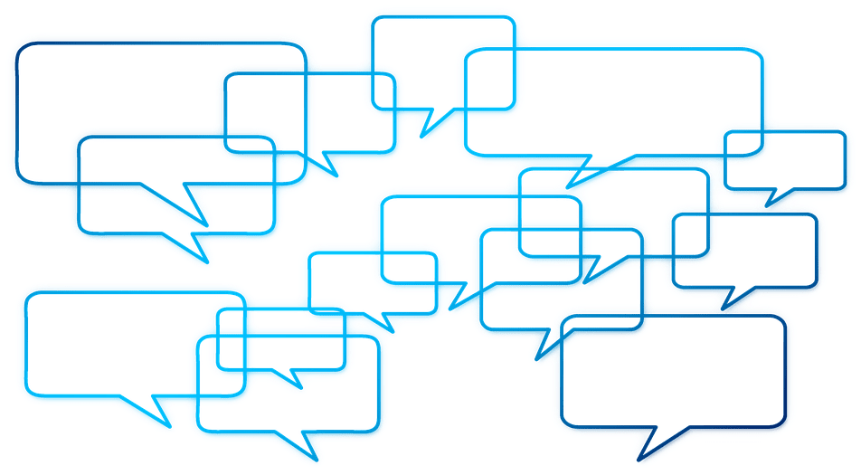Light And Dark Blue Speech Bubbles In A Cluster - Social Media Optimization (1280x752), Png Download