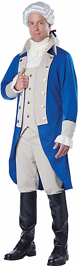 George Washington Adult Costume - George Washington Costume Mens (400x544), Png Download