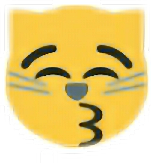 Cat Kiss Kissing Emoji Emojicat Cute - Emoji (504x544), Png Download