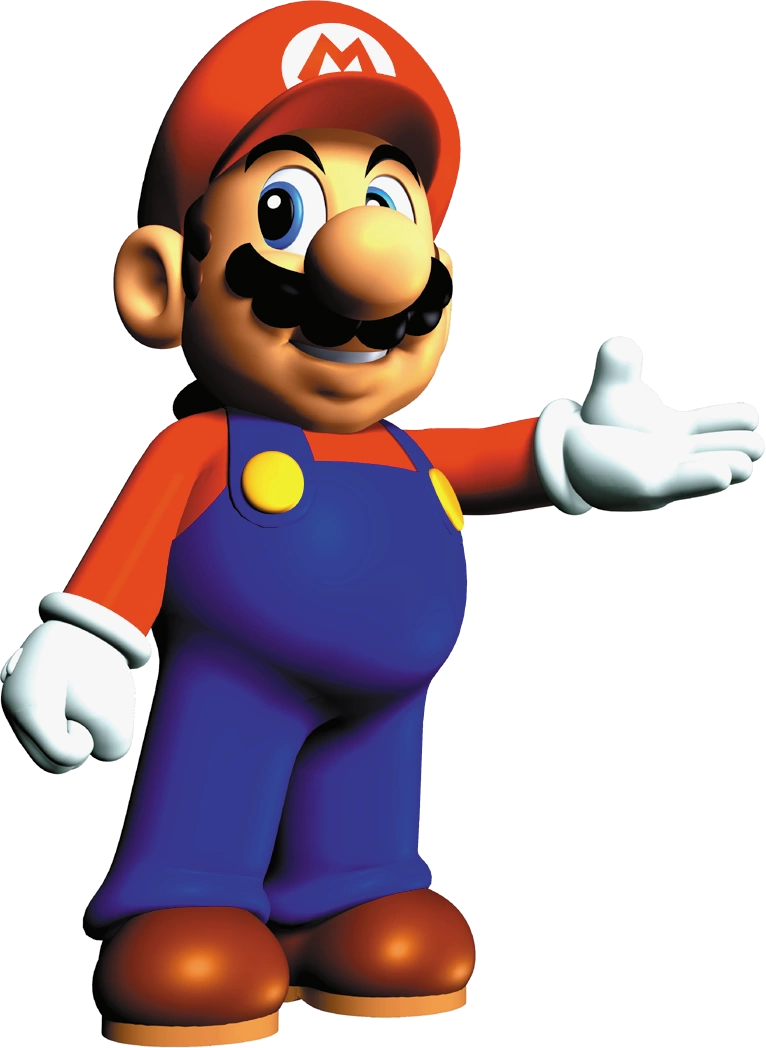 Mario Presenting Artwork - Super Mario 64 Mario Png (766x1048), Png Download