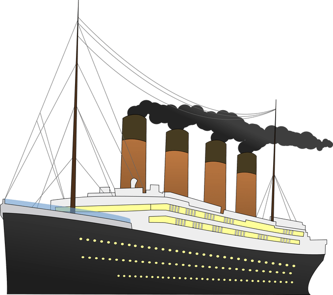 Sinking Ship Clipart - Rms Titanic (679x600), Png Download