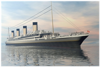 Boat Titanic Close Water Waves Sunset Pink Standar (400x400), Png Download