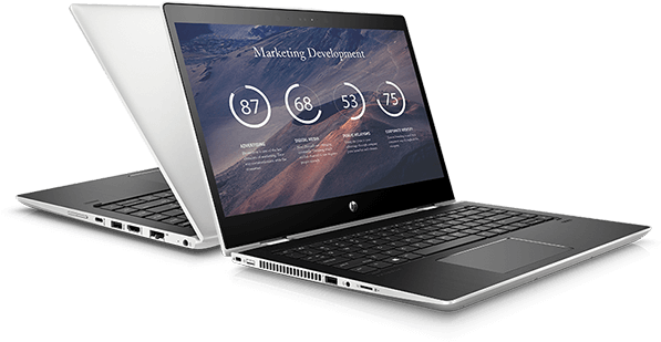 Two Probook 400 Business Laptops Back To Back - Hp Probook X360 440 G1 Notebook Pc (600x387), Png Download