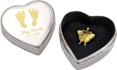 Custom Baby Feet Heart Box - Baby Urn For Ashes Butterfly (500x500), Png Download