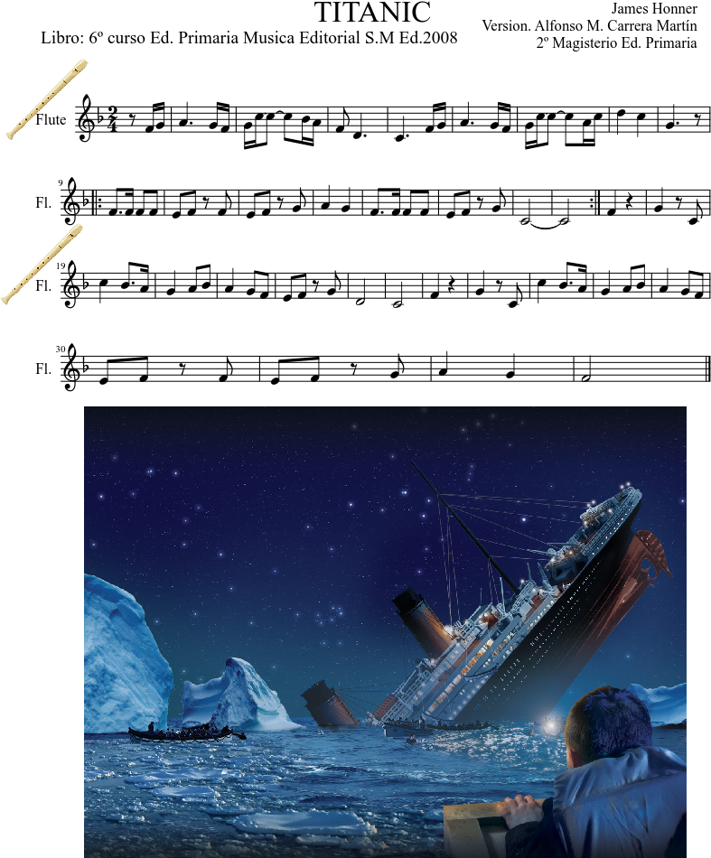 Titanic Sheet Music Composed By James Honner Version - Jellal Fernandes Fairy Tail Anime Art 24x18 Print Poster (827x1169), Png Download