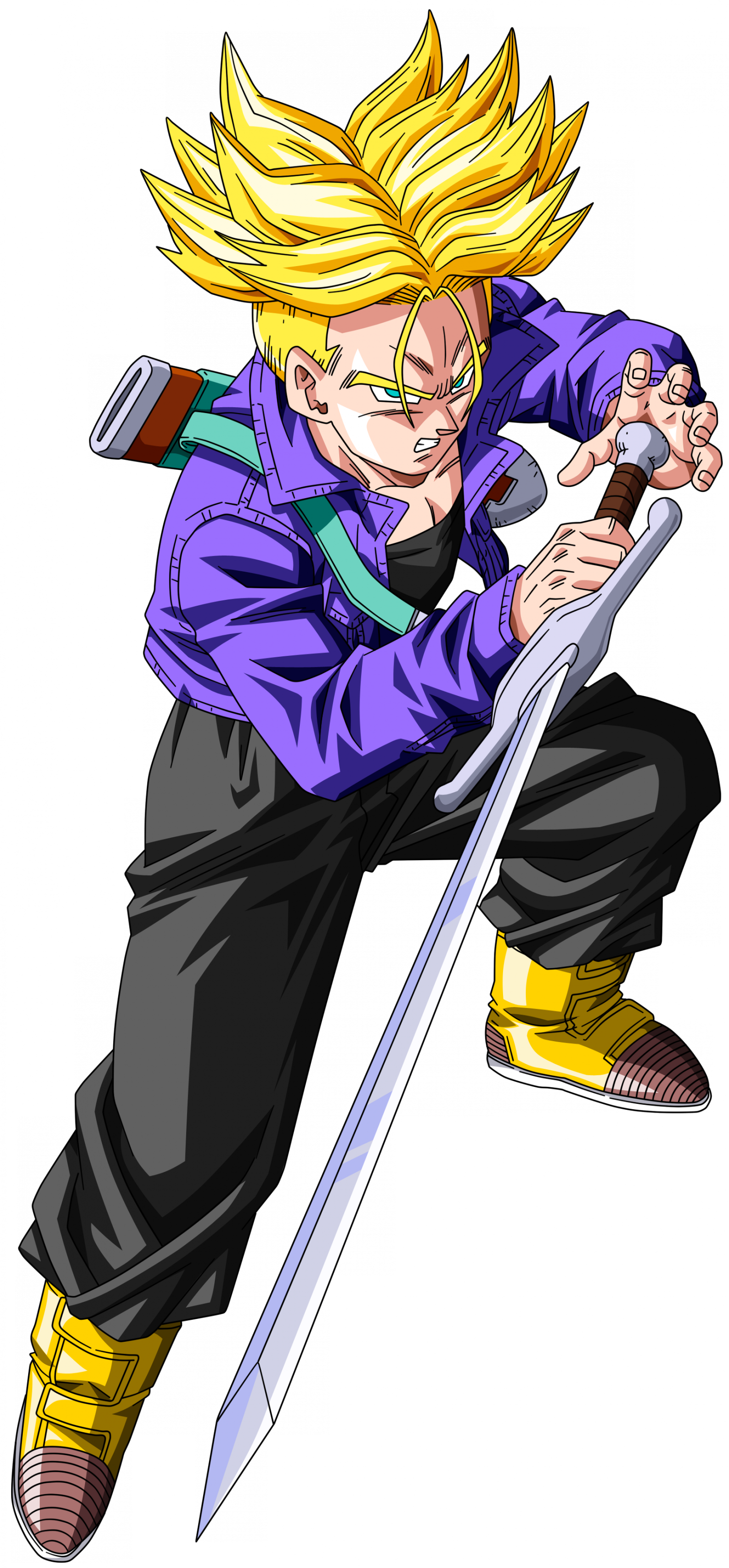 Ssj Mirai Trunks - Dragon Ball Z Trunks Del Futuro Ssj (1500x3223), Png Download
