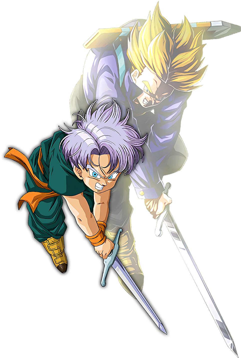 Kid Trunks And Ssj Future Trunks - Trunks Ss Dokkan Battle (990x1474), Png Download