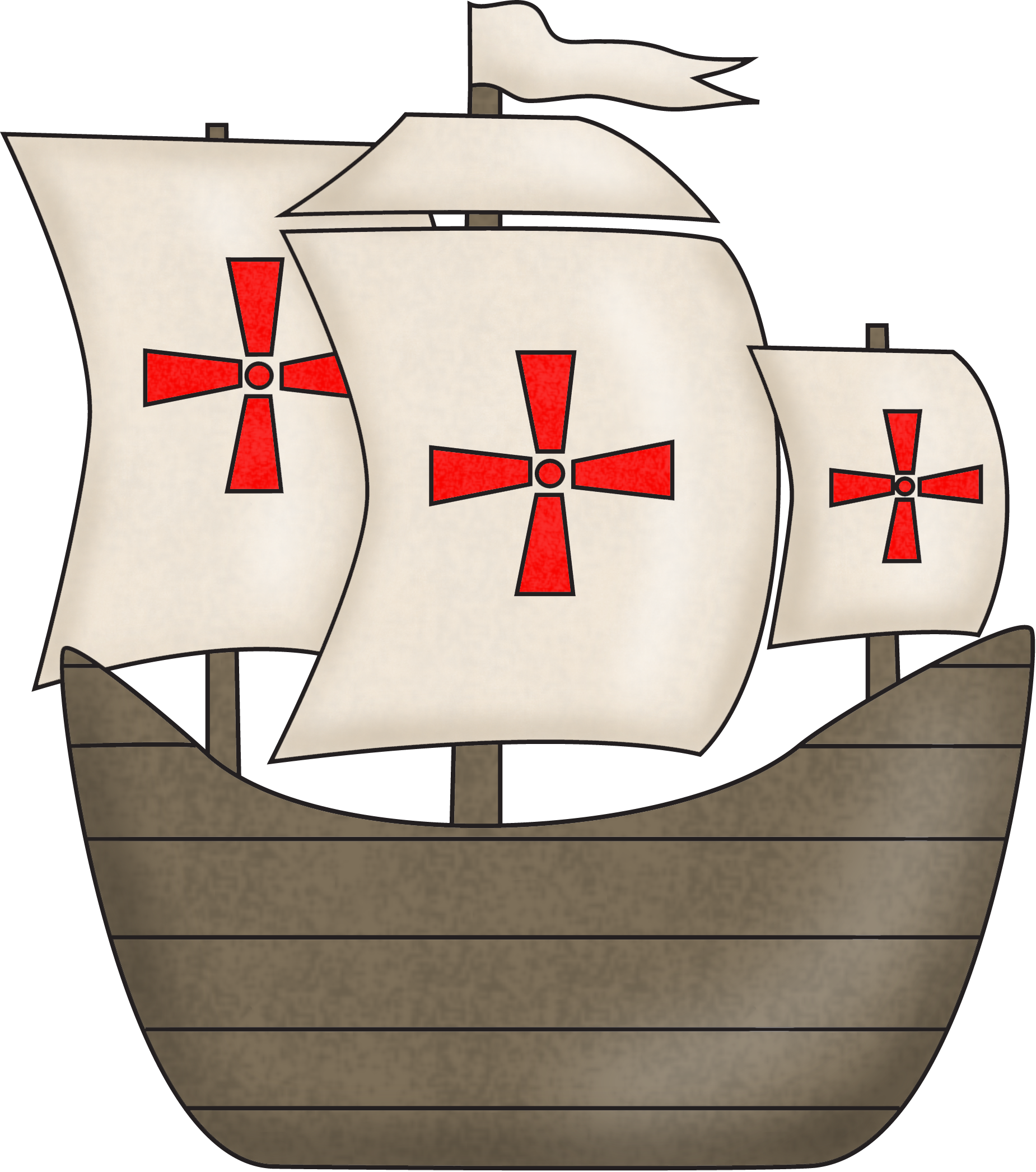 Ship1 - Columbus Ship Png (1850x2092), Png Download