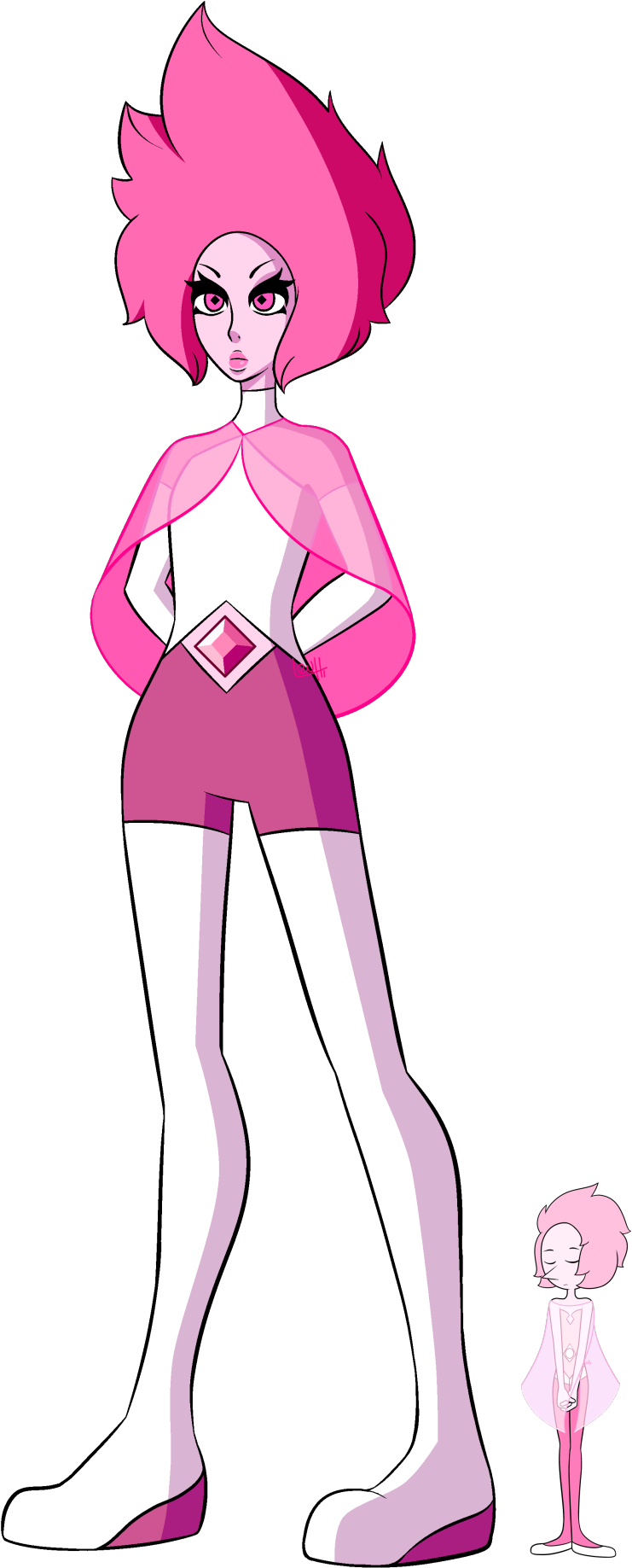 My Own Interpretation Of Pink Diamond Using My Su-inspired - Pink Diamond And Pink Pearl (1239x1920), Png Download