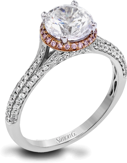 Engagement Rings With Pink Diamonds Best Of Mr2737 - Simon G Engagement Set From The Caviar Collection (600x600), Png Download