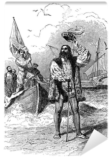 Christopher Columbus Landing In America Wall Mural - Christopher Columbus (400x400), Png Download